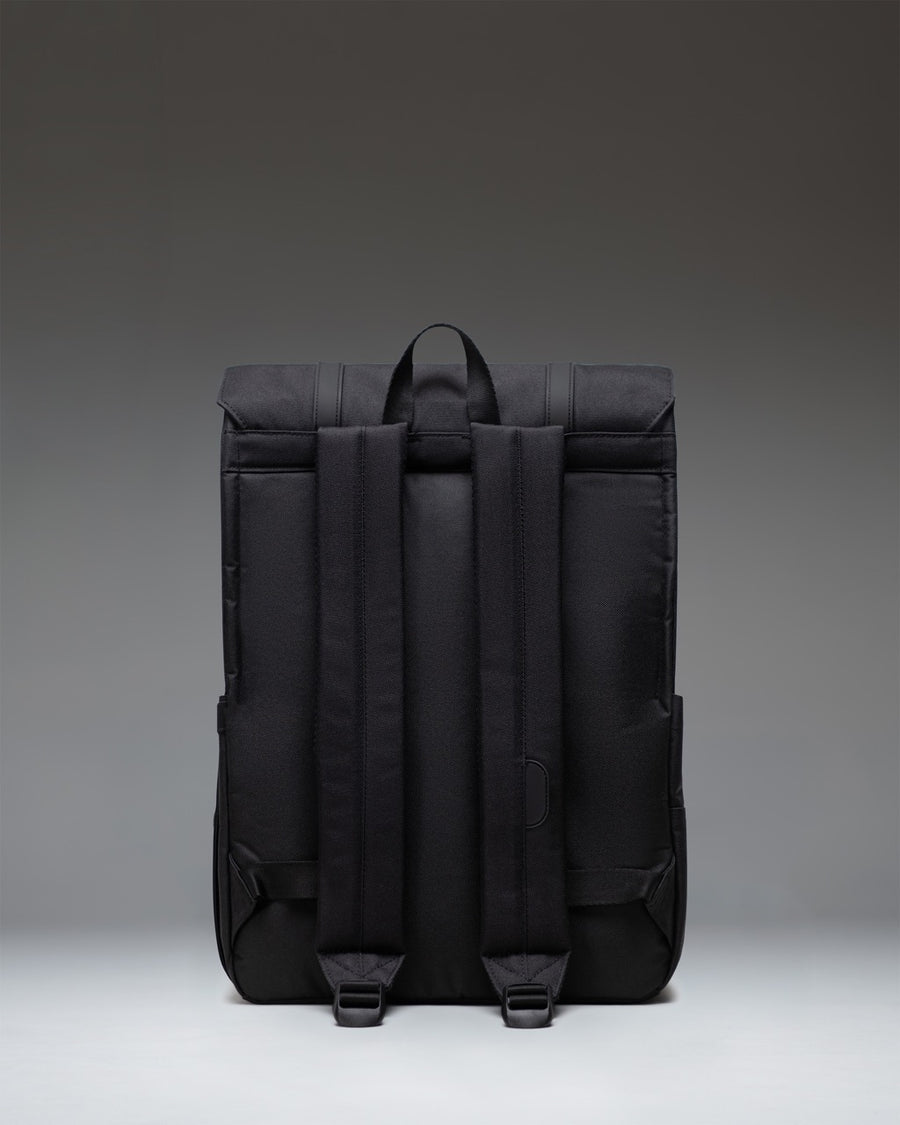 Herschel Survey Backpack in Black Tonal, featuring a clean, minimalist design with a flap closure and dual straps.
