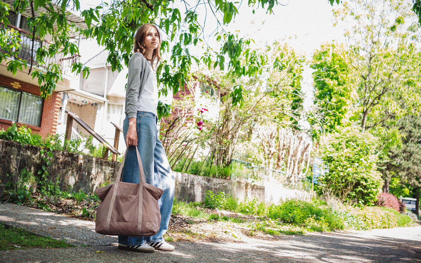Herschel Supply Co. Portland Packable Tote bag in Ash Rose Tonal pink, styled for lifestyle or e-commerce display.