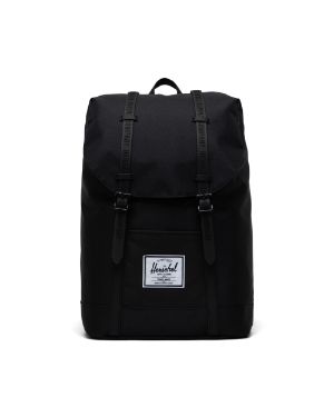 herschel supply co retreat backpack in black with rubberised straps