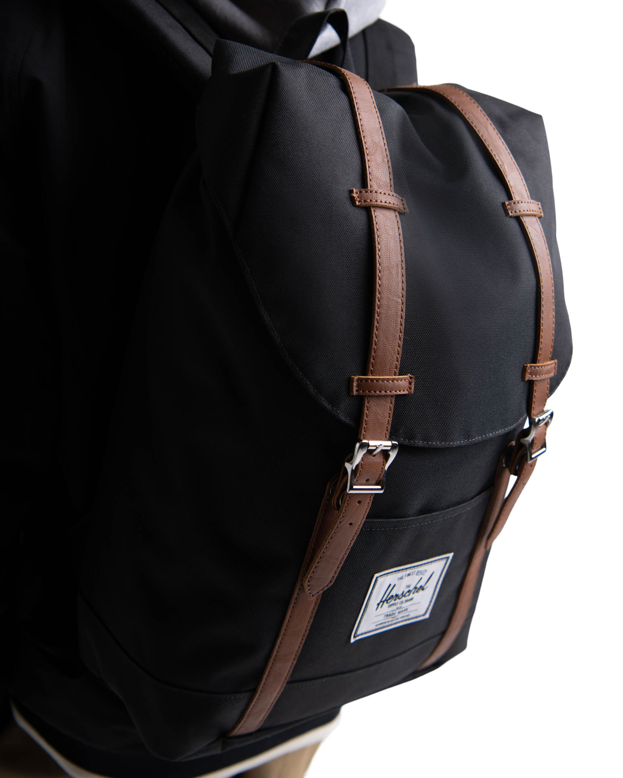 Herschel supply co retreat backpack in black new arrivals with rubberised straps