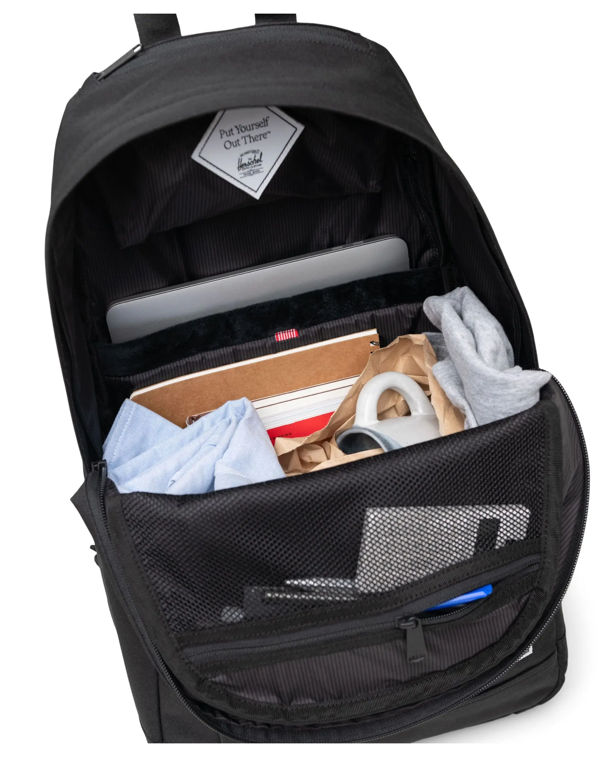 Herschel backpack top water bottle holder