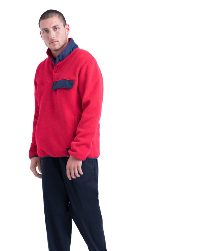 mens red fleece pullover