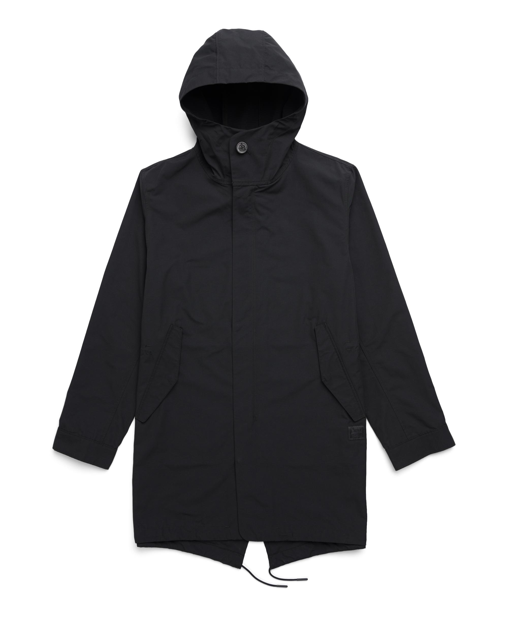 mens black fishtail parka